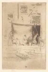 Fruitkraam, uit de Tweede Venetië Set (Een Set van Zesentwintig Etsen) door James Abbott McNeill Whistler