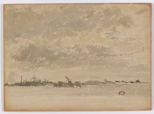 Grijs en zilver – Purfleet door James Abbott McNeill Whistler