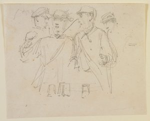 Groep van vier Mannen door James Abbott McNeill Whistler