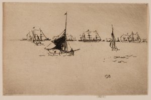 Hare Majesteits vloot: Avond door James McNeill Whistler