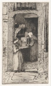De Mosterdverkoper, uit de Franse Set (Douze Eaux-Fortes d) door James Abbott McNeill Whistler