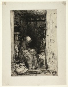 La Vieille aux Loques (De Oude Vrouw met Lappen) door James Abbott McNeill Whistler