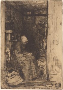 De oude vrouw met lompen door James Abbott McNeill Whistler
