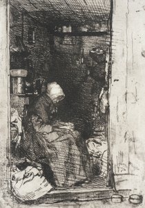 De oude vrouw in lompen door James McNeill Whistler