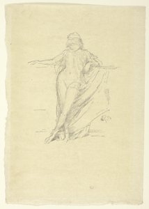 Kleine gedrapeerde figuur, leunend door James Abbott McNeill Whistler