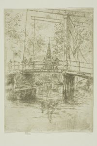 Kleine Ophaalbrug, Amsterdam door James Abbott McNeill Whistler