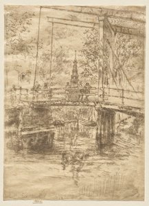 Kleine ophaalbrug, Amsterdam door James McNeill Whistler