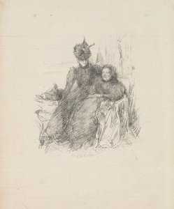 Moeder en dochter [De Zieke Moeder] door James McNeill Whistler