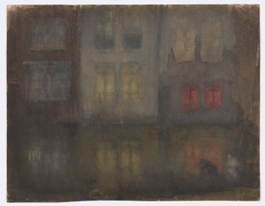 Nocturne: Zwart en Rood – Achterkanaal, Holland door James Abbott McNeill Whistler