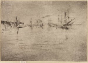 Nocturne Scheepvaart door James Abbott McNeill Whistler