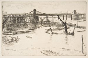 Oude Hungerford Bridge door James McNeill Whistler