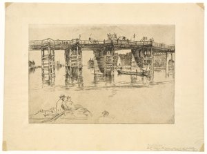 Oude Putney-brug door James Abbott McNeill Whistler