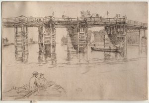Oude brug door James McNeill Whistler