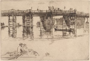 De oude Putney Bridge door James McNeill Whistler