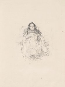 Portretstudie: Mevrouw Philip, nr. 3 (recto) Portretstudie: Geneviève Mallarmé (verso) door James McNeill Whistler