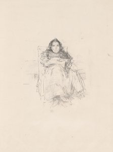Portretstudie: Mevrouw Philip, nr. 3 (recto) Portretstudie: Geneviève Mallarmé (verso) door James Abbott McNeill Whistler