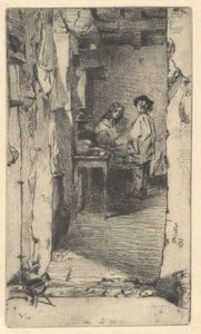 Voddenrapers, Quartier Mouffetard, Parijs door James Abbott McNeill Whistler
