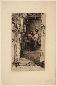 Lompenrapers, Quartier Mouffetard, Parijs door James McNeill Whistler
