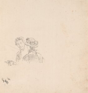 Schets: Zelfportret met Miss R. Birnie Philip door James McNeill Whistler
