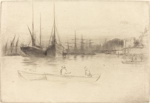 Stoomschepen bij de Toren door James Abbott McNeill Whistler