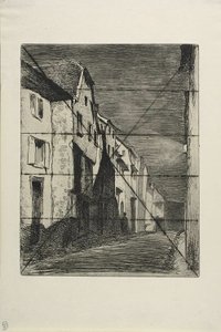 Straat in Saverne door James Abbott McNeill Whistler