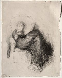 Studie - Maude Zittend door James McNeill Whistler