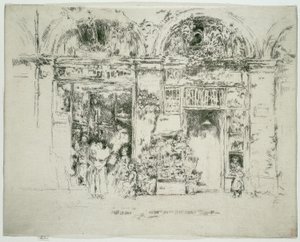 Zonnebloemen, Marché St Germain, Parijs door James Abbott McNeill Whistler