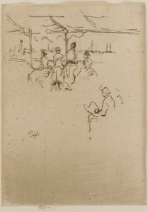 De aanlegsteiger, koeien door James Abbott McNeill Whistler