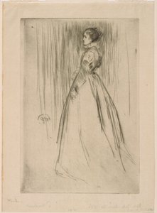 De fluwelen jurk (Mevr. Leyland) door James Abbott McNeill Whistler