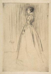 De fluwelen jurk (mevrouw Leyland) door James McNeill Whistler