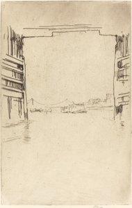 Onder de oude Battersea-brug door James Abbott McNeill Whistler