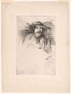 Whistler met een hoed door James Abbott McNeill Whistler