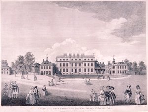 Oostelijke voorzijde van Buckingham House, Westminster, Londen, 1796 door James Miller