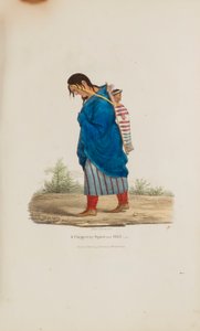 Een Chippeway-vrouw en kind, uit de Aboriginal Portfolio door James Otto Lewis