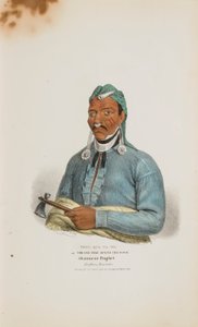 TENS-QUA-TA-WA of Degene Die De Deur Opent; Shawnese Profeet (Broer van Tecumthe), uit De Aboriginal Portfolio door James Otto Lewis