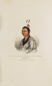 TOO-SHA-NA-GAN-KA of de kleine Otter; een Winnebago opperhoofd, uit de Aboriginal Portfolio door James Otto Lewis