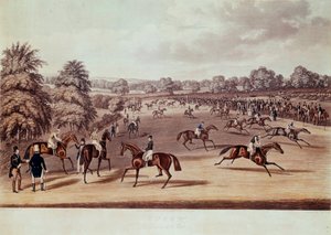 Paardenrennen in Epsom voor vertrek