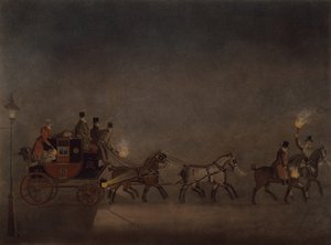 Postkoets in een Mist