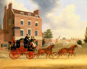 De Quicksilver Royal Mail die de Star and Garter bij Kew Bridge passeert