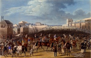 De Wedstrijd Voorbij, prent gemaakt door Charles Hunt, 1836 (aquatint)