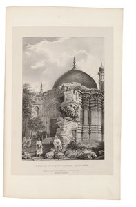 Tempel van Vishweshwur, Benares 1831-33 (litho) door James Prinsep