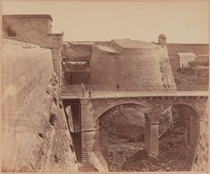 Brug bij de Porta Reale, Malta, circa 1856 door James Robertson