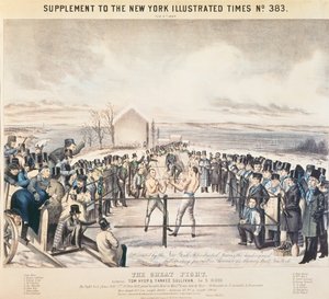 Het Grote Gevecht tussen Tom Hyer en Yankee Sullivan, 1849 door James S. Baillie