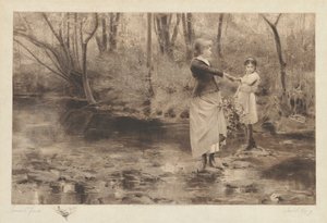 Zonder titel (Oversteken van een beek in het bos)