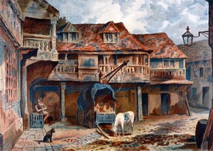 Binnenplaats van de Tabard Inn, Borough High Street, Southwark, Londen door James S Virtue