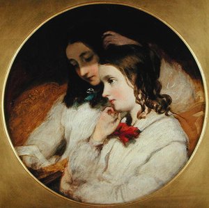 Studie van twee meisjes door James Sant