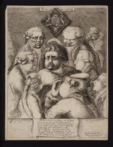Pandemonium: satire op de politieke instabiliteit in Groot-Brittannië na de val van de Fox-North Coalitie en de vervanging ervan door de regering van William Pitt de Jongere, 1784 door James Sayers