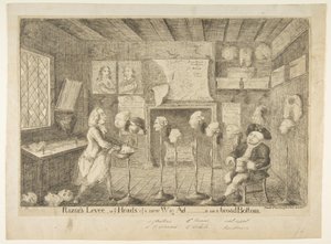 Razors Levée, of Ye Heads of a New Wig Administration on a Broad Bottom, 21 april 1783