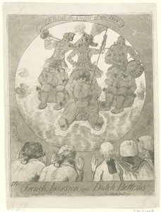 Spotprent op de Franse invasie, 1795 door James Sayers