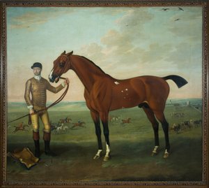 Flying Childers met een stalknecht op Newmarket Heath